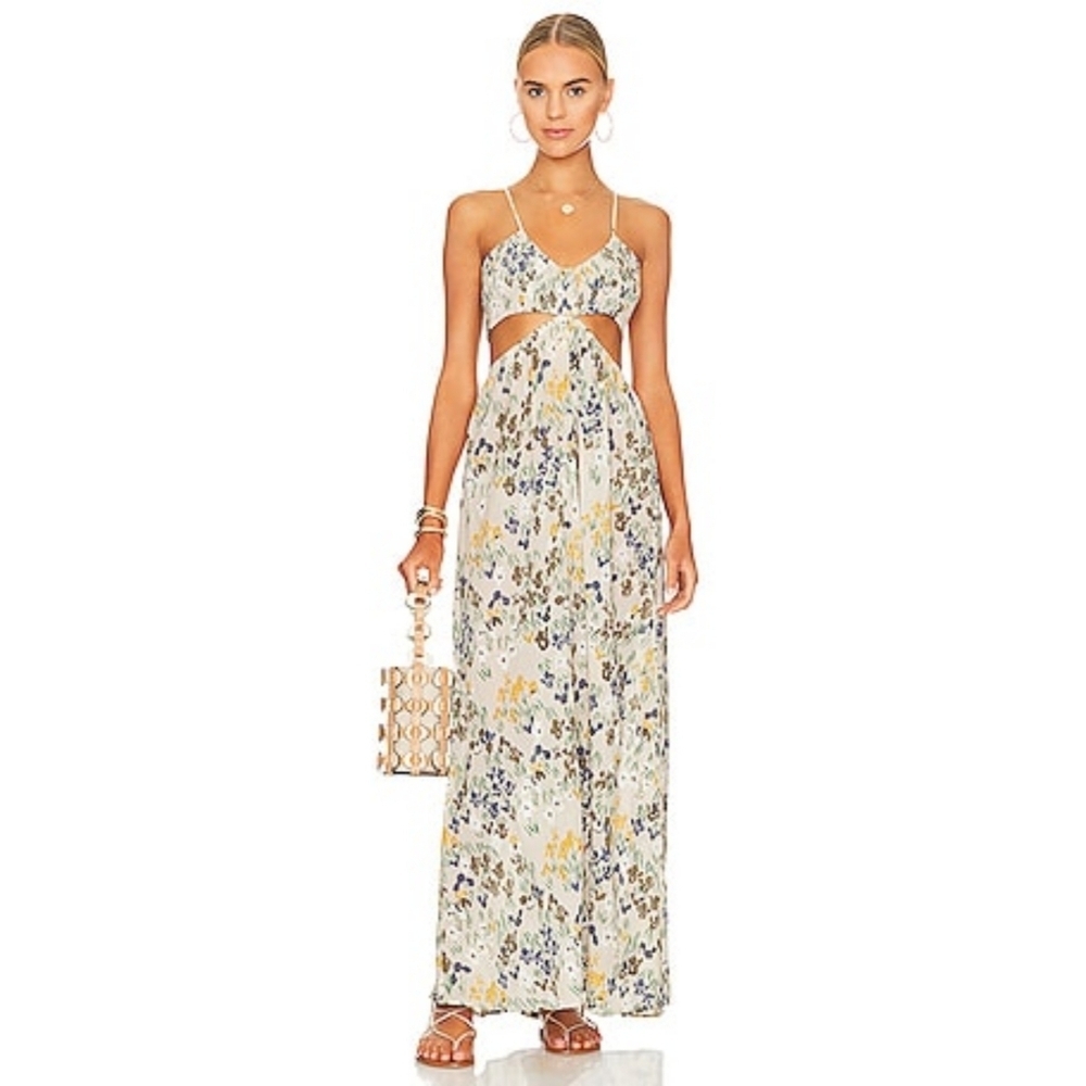 Indah Innocence Cutaway Lyocell Maxi Dress In Lejardin Size Medium